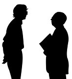 talking people silhouette vector
