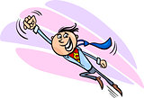 businessman superhero cartoon illustration