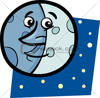 funny moon cartoon illustration