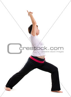 Asian mature woman doing yoga