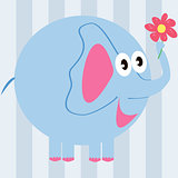 cartoon elephant with a flower