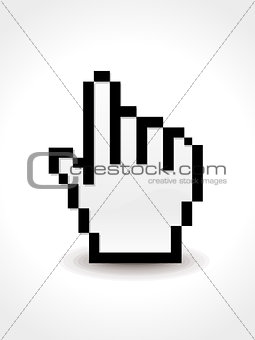 abstract glossy hand cursor