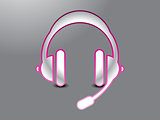 abstract glossy headphone icon