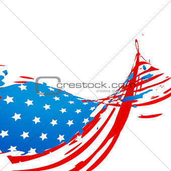 wave style american flag design