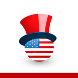 american flag with hat