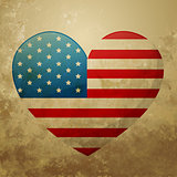 american flag heart