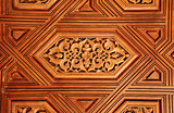 Antique carved wooden ornament in Alhambra, Spain