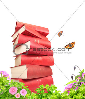 Books, flowers and butterflys