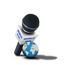 World news reporting microphone