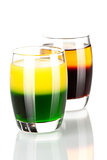 Shot cocktail collection: Green and Gold and Cockroach