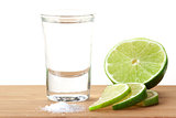 Blanc Tequila with lime and salt