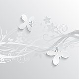 Flowers and butterflies background
