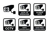 CCTV camera, Video surveillance icons set