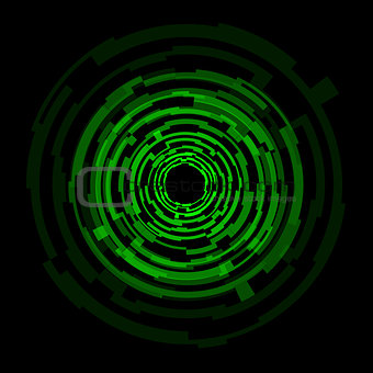 Abstract technology green circles background