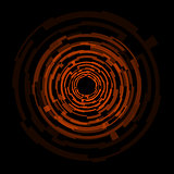 Abstract technology orange circles background