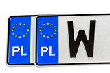 European license plates