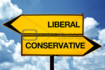 Liberal or conservative, opposite signs