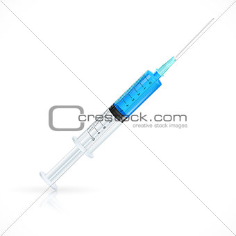 Medical syringe with medicine