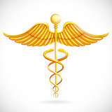 Medical symbol Gold Caduceus