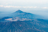 Big volcano crater, bird's eye view. 