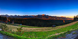 Tatra mountains in Poland lightened by rising sun.  view from Glodowka (gps location in exif)
