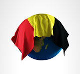 Earth Flag of Belgium 3D Render Hi Resolution