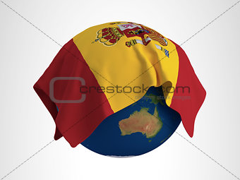 Earth Flag of Spain 3D Render Hi Resolution