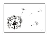 Indian summer. Dandelion silhouette isolated on white background - vector autumn illustration