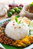 Malay food nasi lemak kukus
