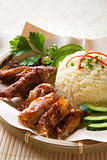 Singapore style Hainan chicken rice