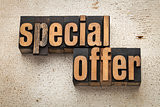 special offer sign in wood type