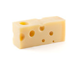 Piece of cheese with holes