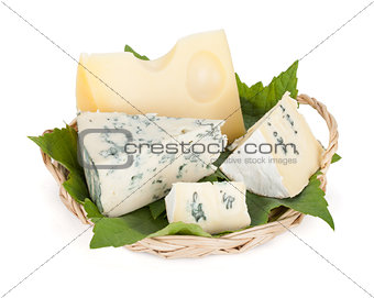 Various types of cheeses