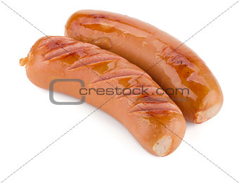 Two grilled sausages