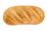 White bread with sesame. View from above.