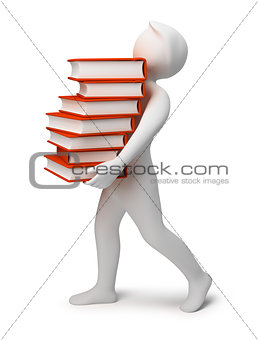 3d people - bearing books