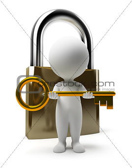 3d small people - lock and key