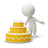 3d small people - birthday cake