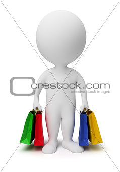 3d small people - carry shopping bags
