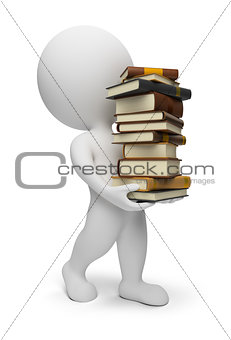 3d small people - carrying books