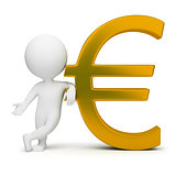 3d small people - euro sign