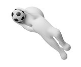 3d small people - goalkeeper a catching ball