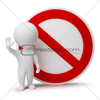 3d small people - interdiction sign