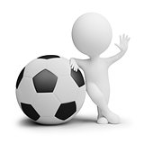 3d small people - soccer player with the big ball