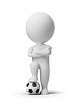 3d small people - soccer player with a ball