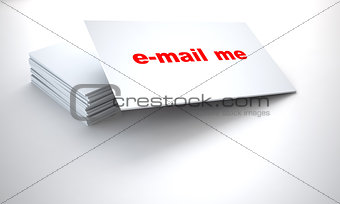 cardboard tablets with sign e-mail me on a white background