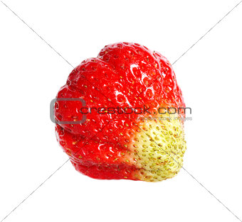 fresh, juicy and healthy strawberry, red on white