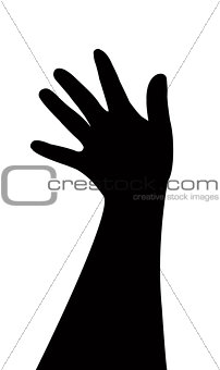 a lady hand silhouette vector