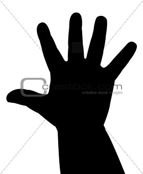 baby hand silhouette vector