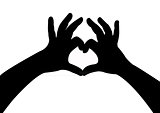 hands silhouettes with hearts